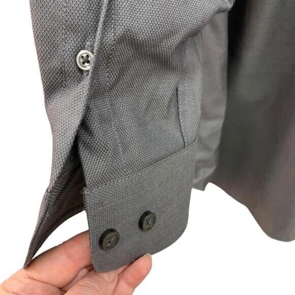 Kenneth Cole Awearness Mens Gray Button Up Long Sleeve Shirt Size 16.5 3233​​ - Picture 3 of 8